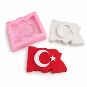 1372 - Silikon Kalıp Mum Kalıbı - Türk Bayrağı