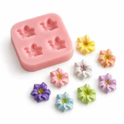 1383 - Silikon Kalıp Mum Kalıbı - Zambak Mini 4lü