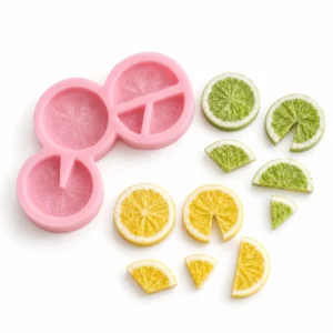 1388 - Silikon Kalıp Mum Kalıbı - Limon Dilimi 5 Parça